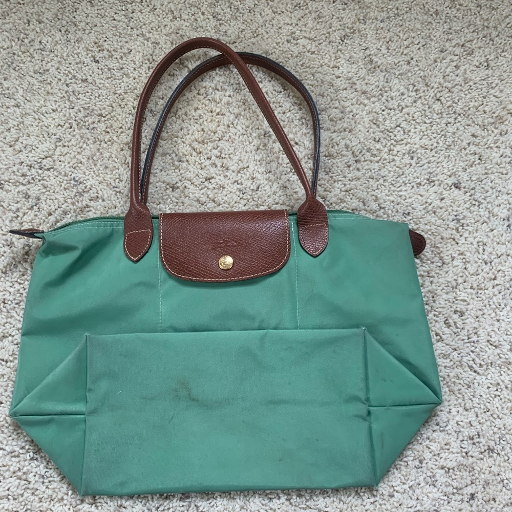 Longchamp Green Small Le Pliage Tote